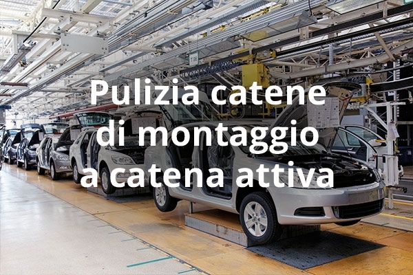 Pulizia catena di montaggio con sistema Water Clean B1